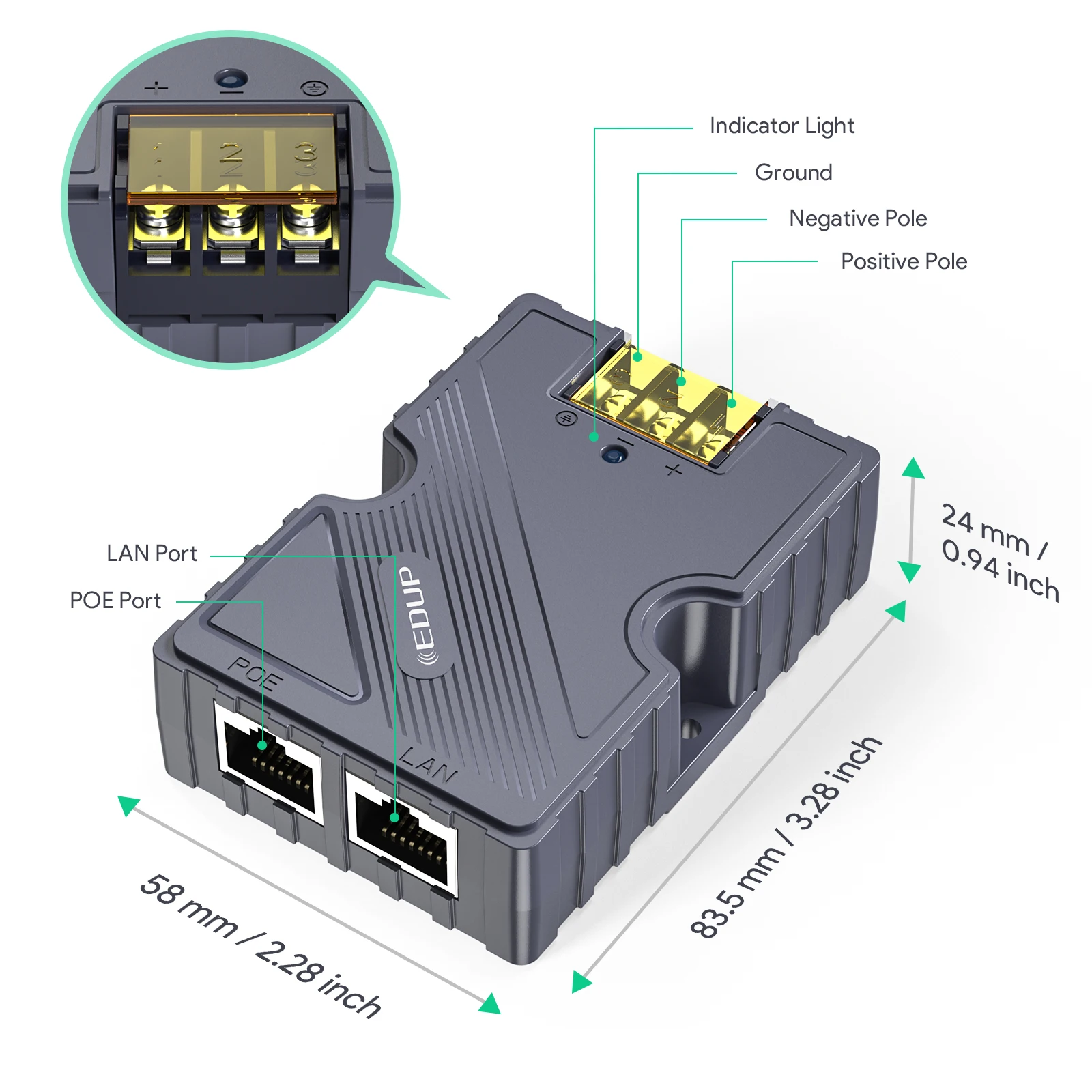 Color: Dark Grey, Ships From: CHINA - EDUP Starlink GigE PoE Injector 150W DC Step UP Converter 12V to 48V Ideal for StarLink Dish V2 Internet Kit to Router or PC