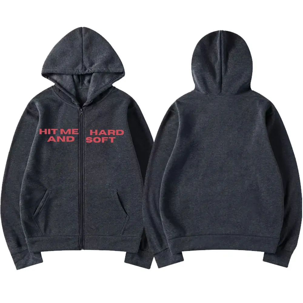 Color: Lavender, Size: S - Hit Me Hard and Soft 2025 Tour Zipper Hoodies Fans Gift Men Women Clothing Pullovers Fashion Hip Hop Zip Up Sweatshirts Jackets
