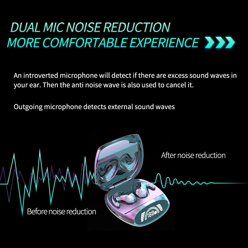 Color: Blue, Ships From: CHINA - Sleep Invisible Earbuds Tiny Mini Headphones Hidden Noise Cancelling TWS Wireless Headsets Sports Stereo Bluetooth 5.3 Earphone
