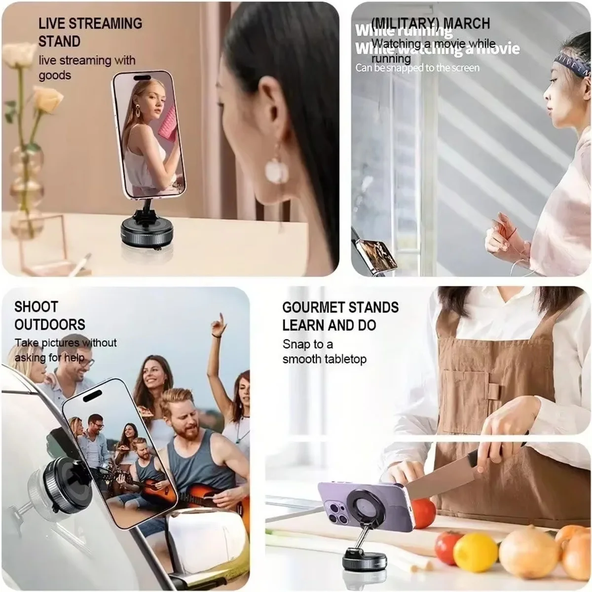 Color: Red - Car Phone Holder Strong Magnetic Car Phone Mount 360?° Foldable Vacuum Magnetic Phone Holder For GPS All Smartphones For Car Desk