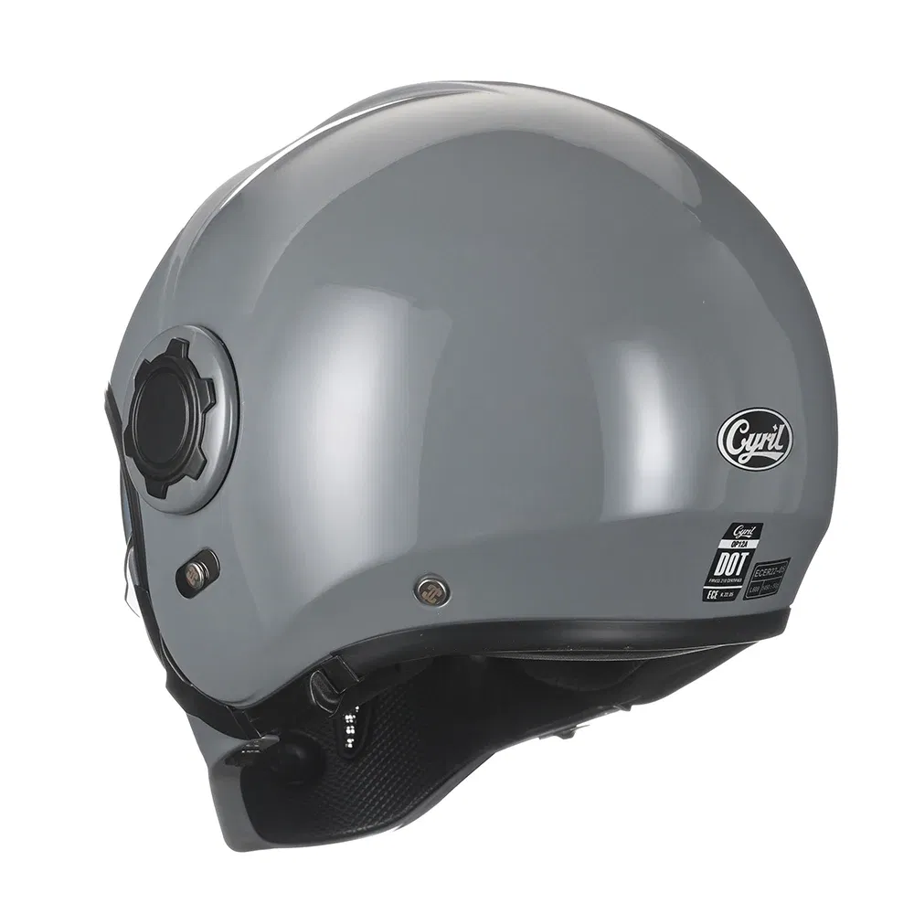 Color: Beige, Size: L - Modular Motorcycle Helmet Full Face Open Face Retro Helmets DOT ECE APPROVED CYRIL OP12A Capacete De Moto Masculino