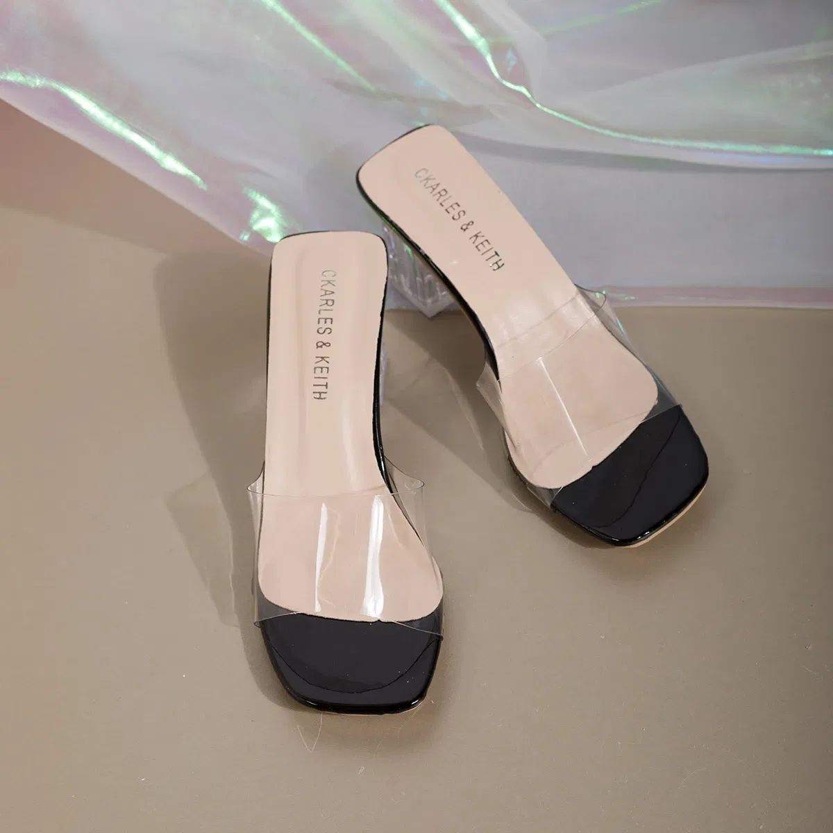 Color: black, Shoe Size: 38 - Fashionable and Elegant Women's High-heeled Sandals with Thick Heels and Square Heads,  New Transparent Casual Versatile Sandals