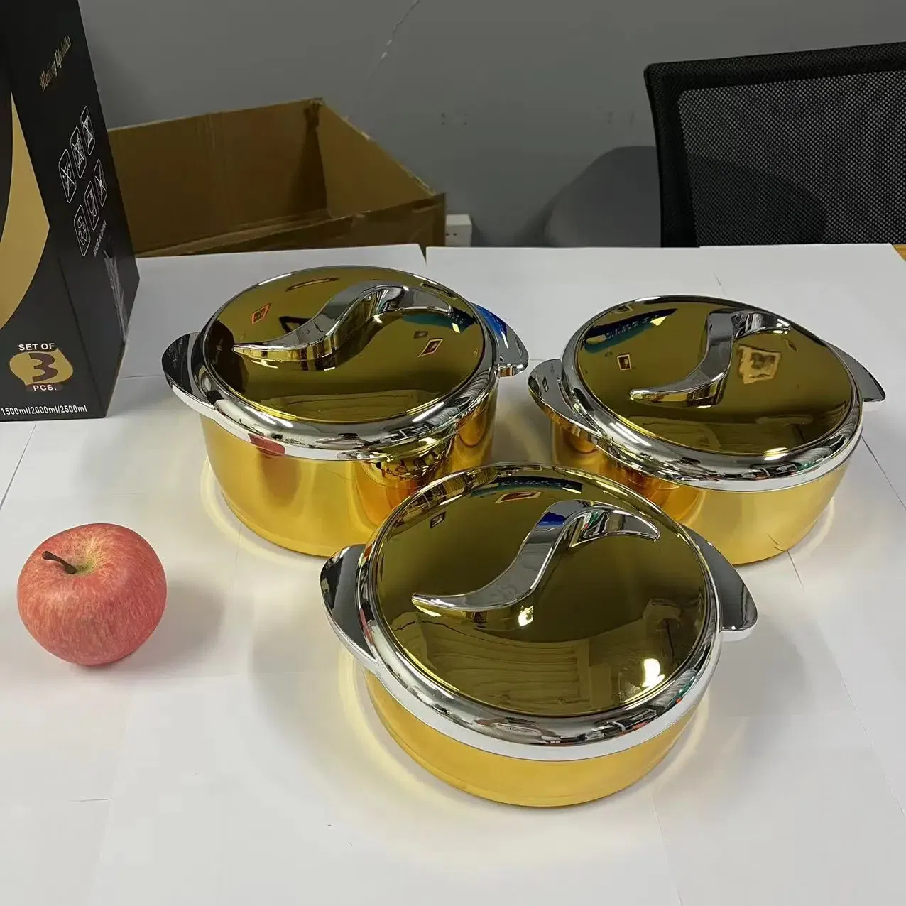 Color: Beige, Ships From: CHINA - 3Pcs/Set 1.5/2/2.5L  Hot Pot Box Durable and Versatile Plastic Lunchboxes for Food Warmer Fresh Preservation Heat  Ramadan Event