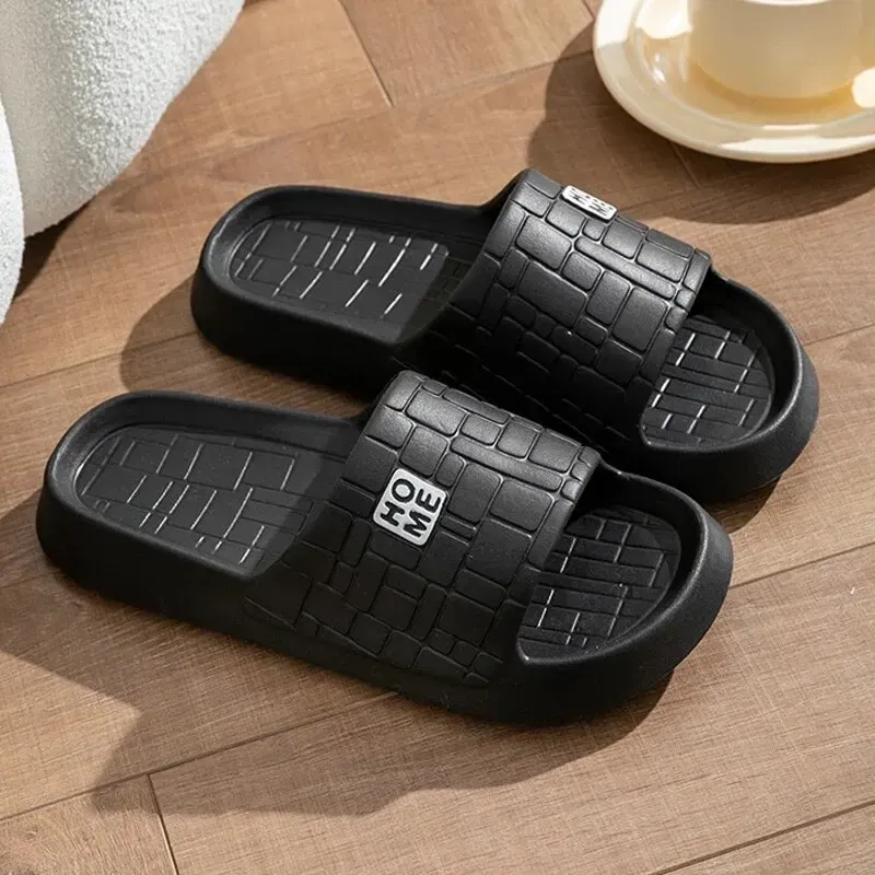 Shoe Size: 38, Color: Yellow - Summer Slippers Women Men Couple Home Slides Sandals EVA Thick Sole Light Weight Flip Flops Home Indoor Bothe Shower Shoes