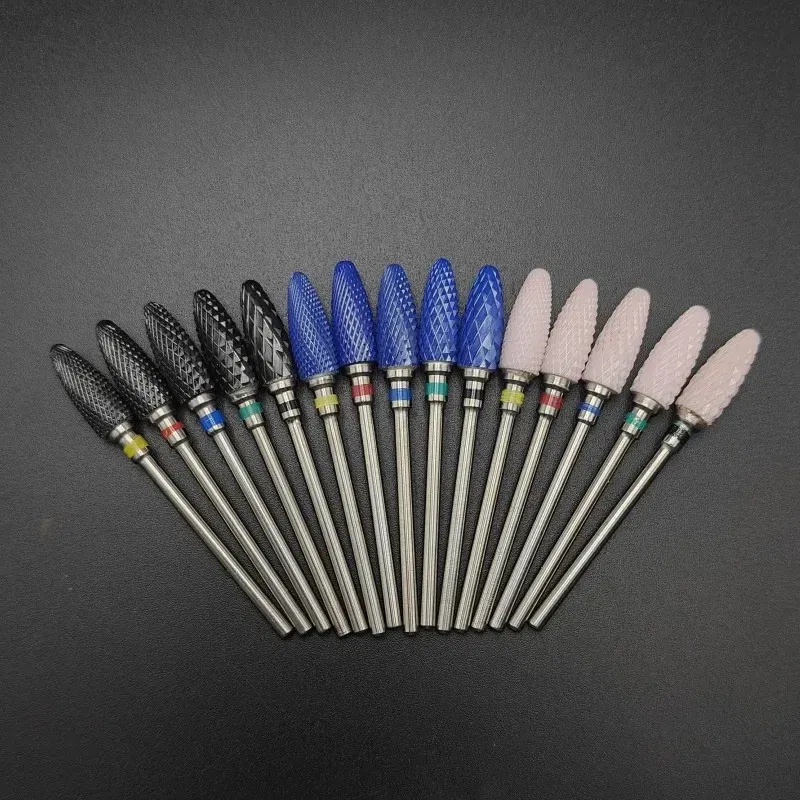 Color: multi - Ceramic Carbide Nail Drill Bit Rotate Burr Milling Nail Cutter Bits Electric Drill Machine For Manicure Pedicure Tools