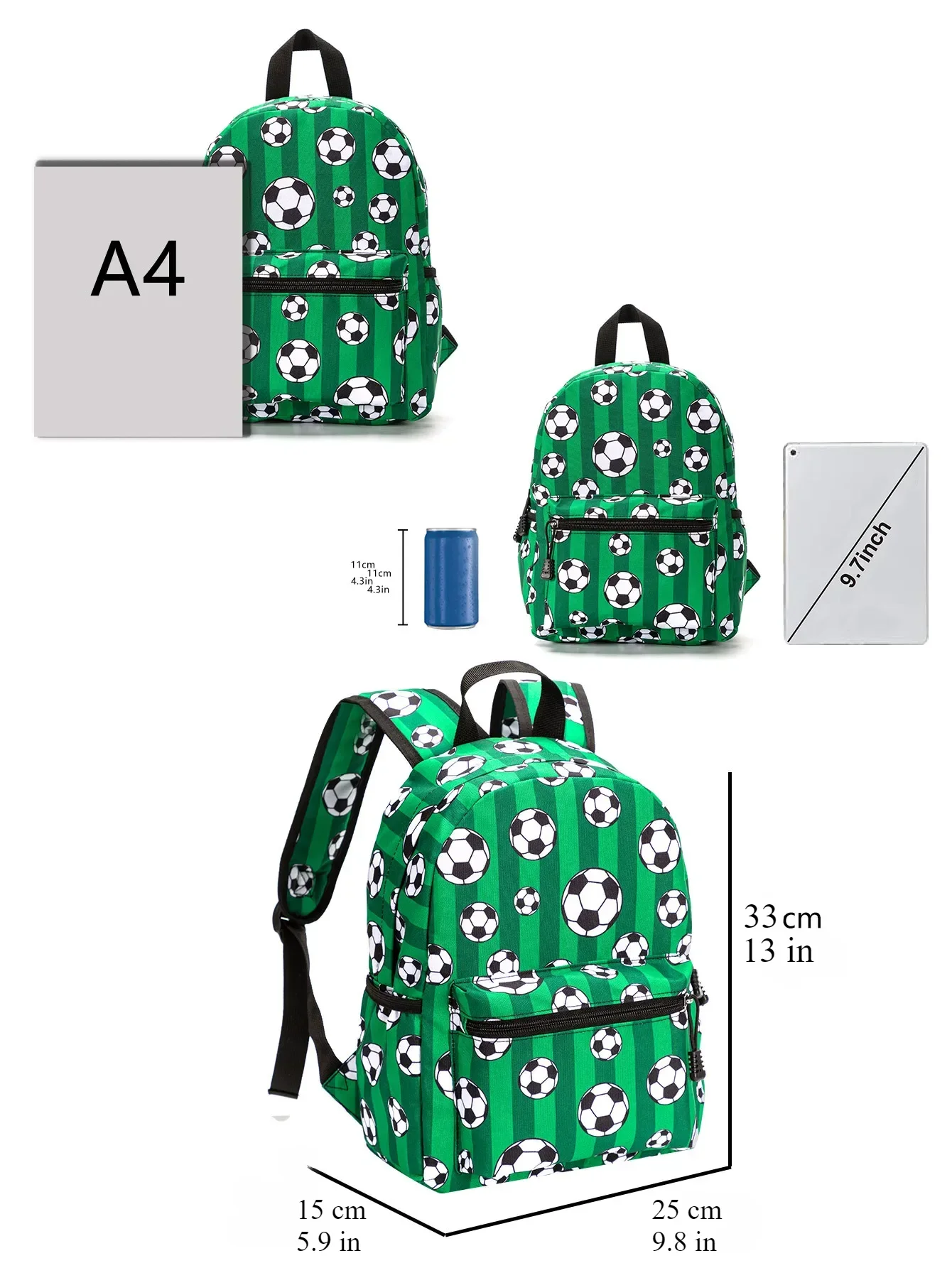 Color: Dark Grey, Size: 13 inches - Casual Kids Backpack Dinosaur School Bag Travel Rucksack Cartoon Kids Boy Girls Schoolbag Student Bookbag Children Daypack Bag