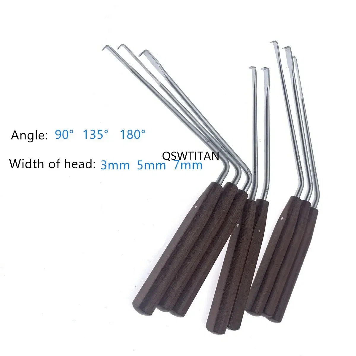 Color: WHITE - Nerve Root Hook Retractor with wooden handle brain Bone Retractor Stainless Steel nerve pull hook
