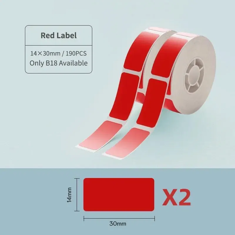 color: Red - NIIMBOT B18 Printer label,Tapes for Thermal Transfer Label Printer/Color label ,  for a long time without fading,14x30mm series.