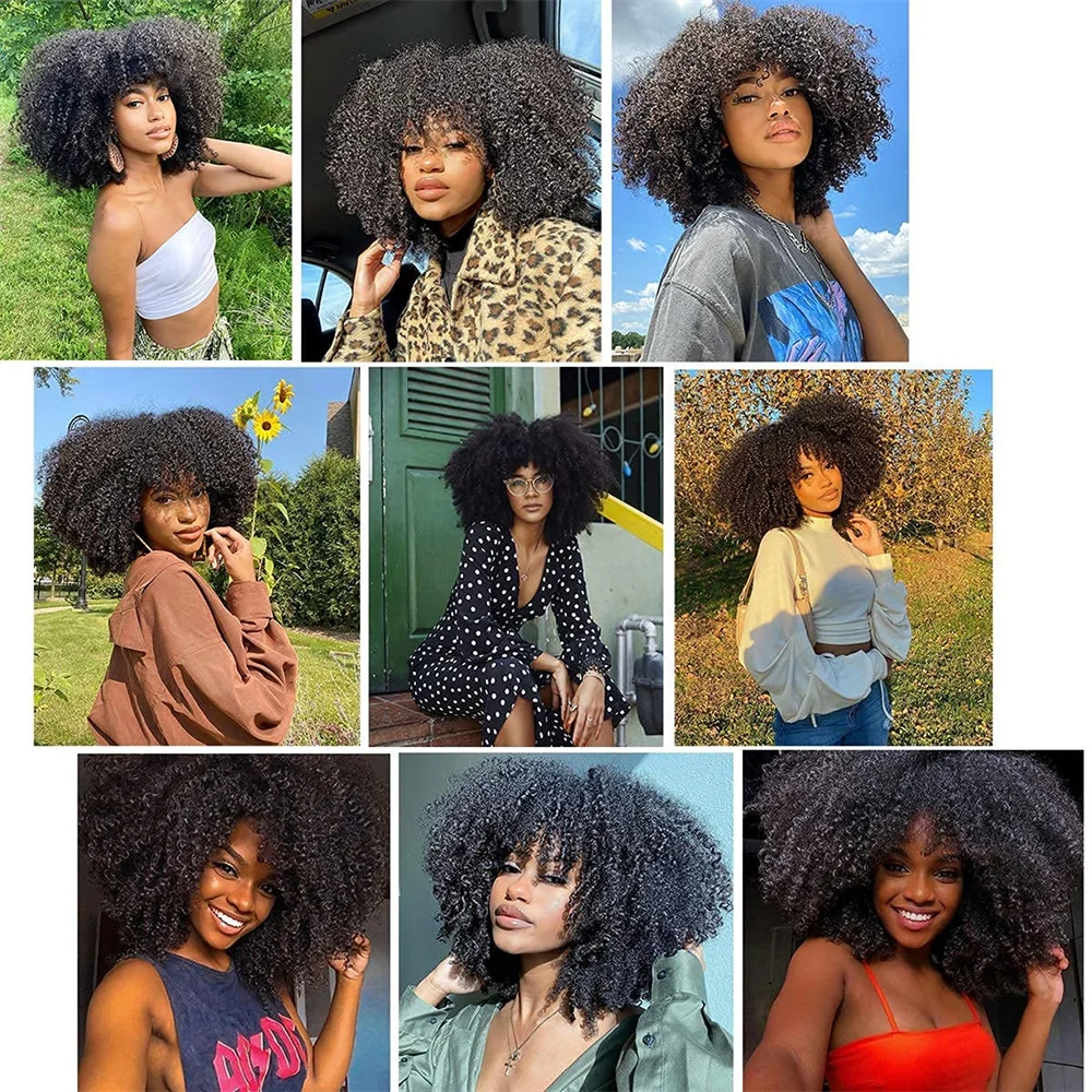 Color: Natural Color, Stretched Length: 22inches - Brazilian Afro Kinky Curly Human Hair Bundles 4b 4c Afro kinky Bulk Human Hair Weave Bundle Deal Hair Extensions Wholesale