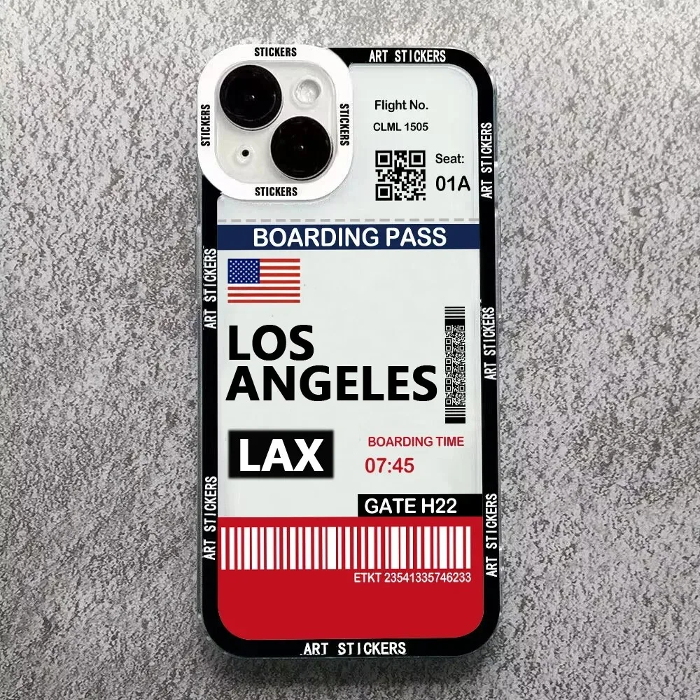 Color: Dark Grey, Material: PVC - World City Travel Ticket Label Phone Case For Samsung Galaxy S10 S20 S21 S22 S23 S24 FE Plus Ultra Note 20 New York Paris