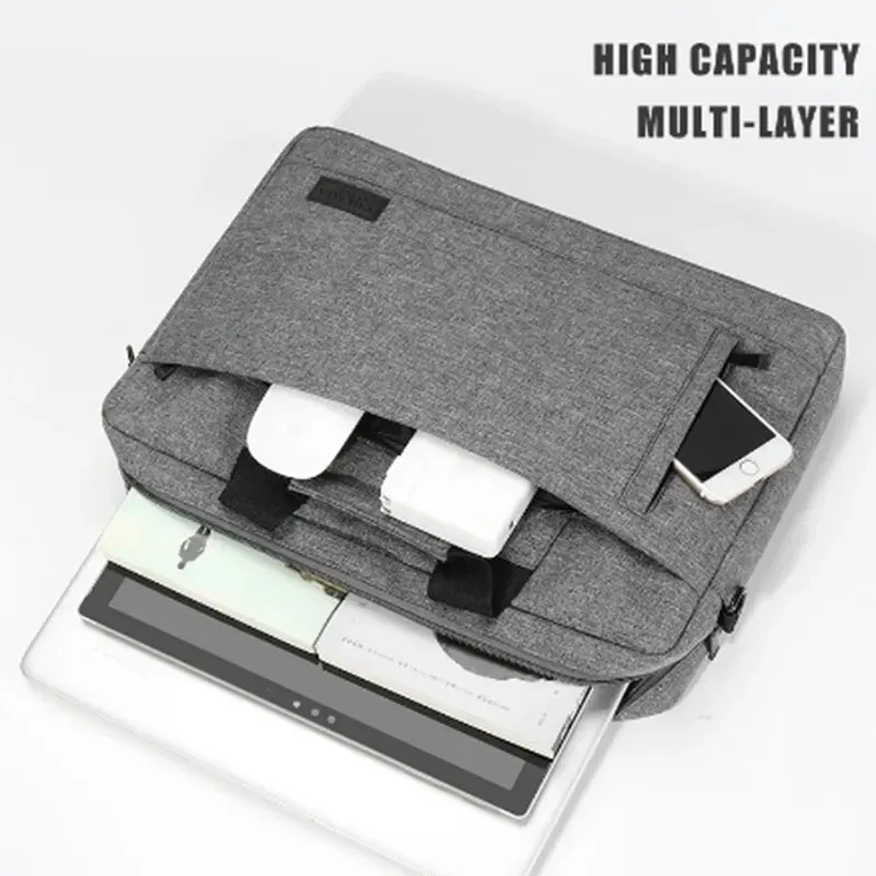 Size: 15", Color: Black - Business Laptop Bag Case Shoulder Tote Bag Notebook Bag Briefcase For 13 15 17 Inch Macbook Air Pro HP Huawei Asus Dell