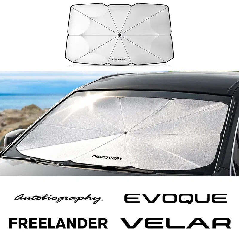 Color: Brown - Car Windshield Sunshade Umbrella Car Front Shading For Land Rover Discovery 3 4 2 Freelander Evoque Velar Autogiography SVR