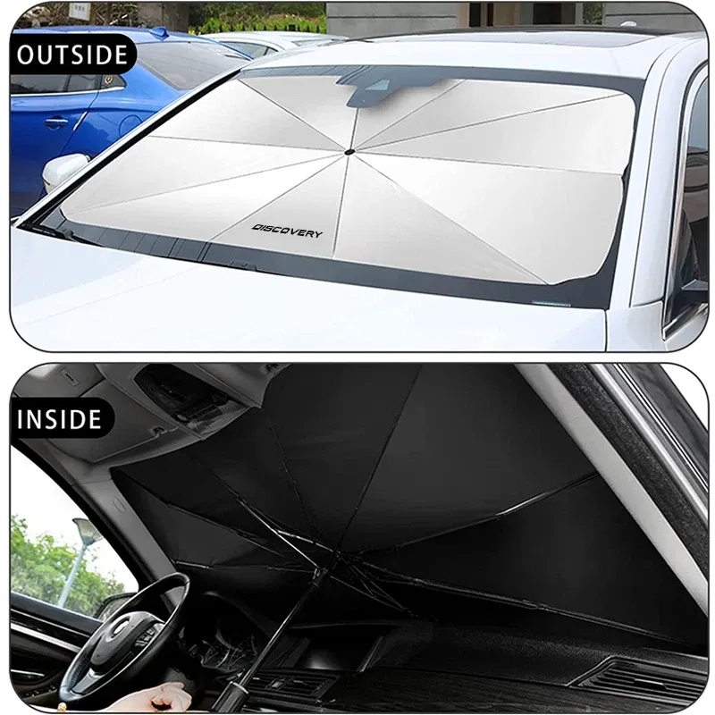 Color: Brown - Car Windshield Sunshade Umbrella Car Front Shading For Land Rover Discovery 3 4 2 Freelander Evoque Velar Autogiography SVR