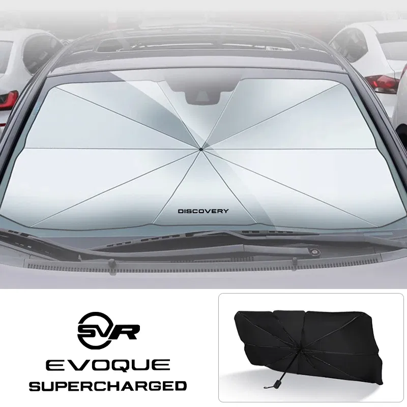 Color: Brown - Car Windshield Sunshade Umbrella Car Front Shading For Land Rover Discovery 3 4 2 Freelander Evoque Velar Autogiography SVR