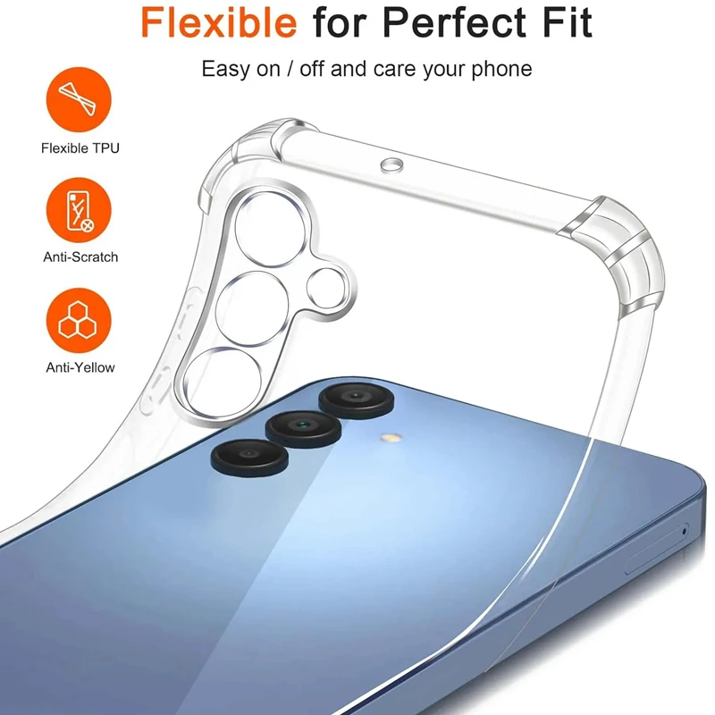 Color: Beige - Luxury Clear Phone Case For Samsung Galaxy A15 A25 A35 A55 A04 A14 A23 A54 A03 A13 A23 A33 A53 A73 A32 A52 A72 Back Cover