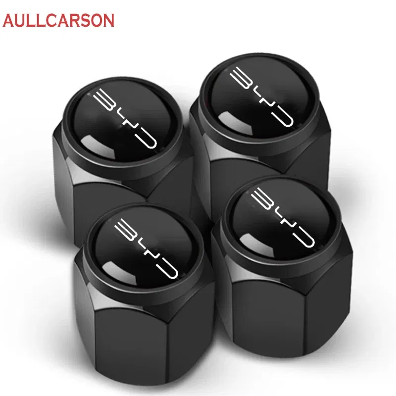 Color: Silver, Ships From: CHINA - Car Wheel Tire Air Valve Caps Stem Cover With Brand For BYD ATTO 3 Song Plus Tang Han TAN Seal Dolphin Mini Seagull Shark King