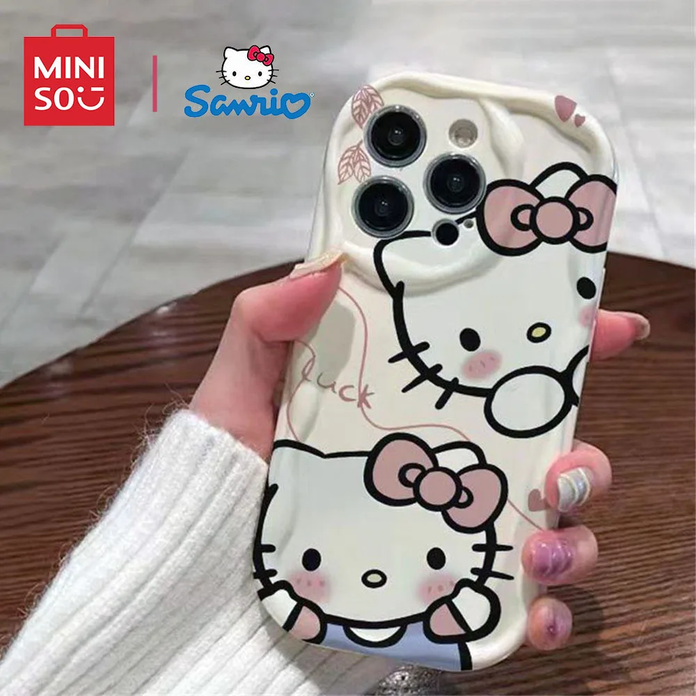 Color: Beige, Material: Nylon - Miniso Sanrio Collaboration Hello Kitty Phone Case For  Samsung Galaxy S10 S20 S21 S22 S23 S24 FE Plus Ultra Note 20 Phone Case