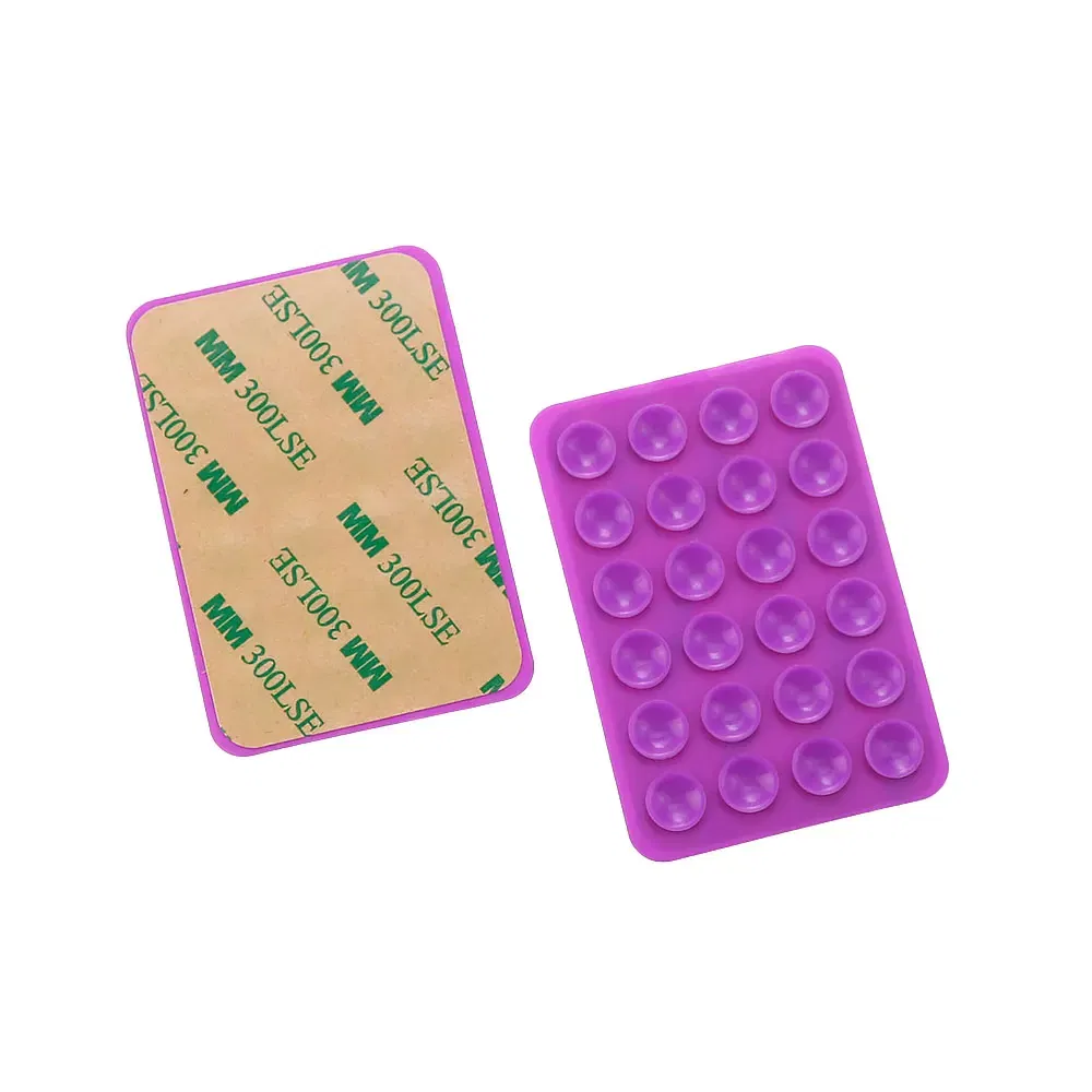 Color: VIOLET/?«?—?…° - Silicone World Square Silicone Mobile Phone Fixing Suction Cup Car Mounted Bracket Phone Case Universal Anti Slip Suction Cup