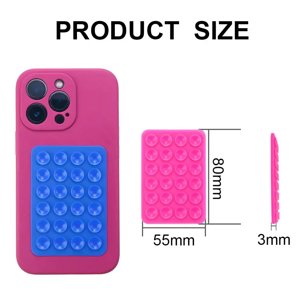 Color: VIOLET/?«?—?…° - Silicone World Square Silicone Mobile Phone Fixing Suction Cup Car Mounted Bracket Phone Case Universal Anti Slip Suction Cup