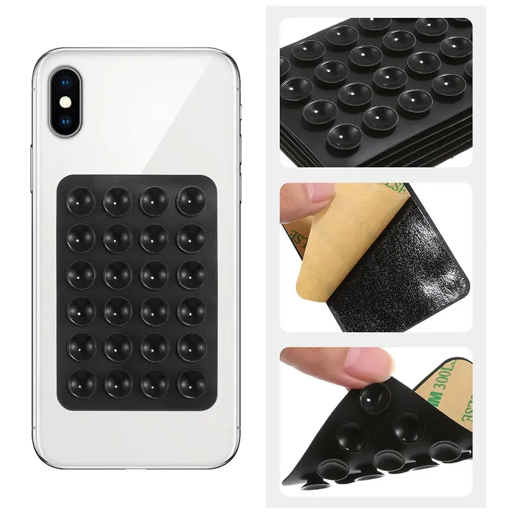 Color: VIOLET/?«?—?…° - Silicone World Square Silicone Mobile Phone Fixing Suction Cup Car Mounted Bracket Phone Case Universal Anti Slip Suction Cup