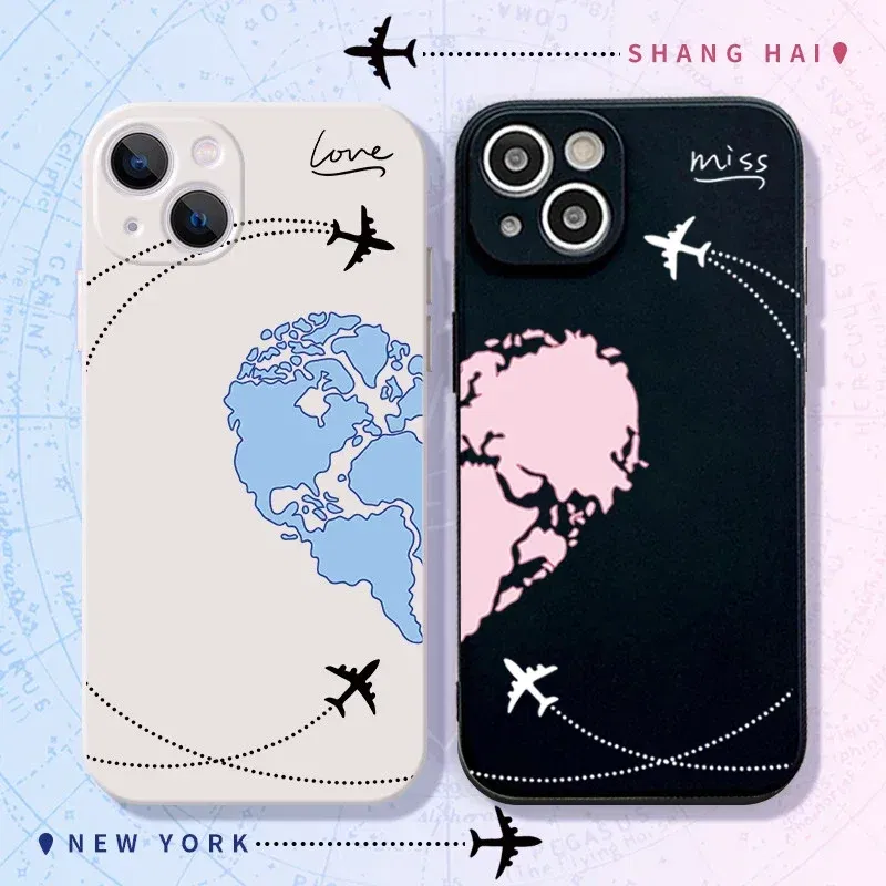 Color: SKY BLUE, Material: ABS - Couple Black and White Love Sun Moon Case For Samsung Galaxy S10 S20 S21 S22 S23 S24 FE Plus Ultra Note 20 Silicone Phone Case
