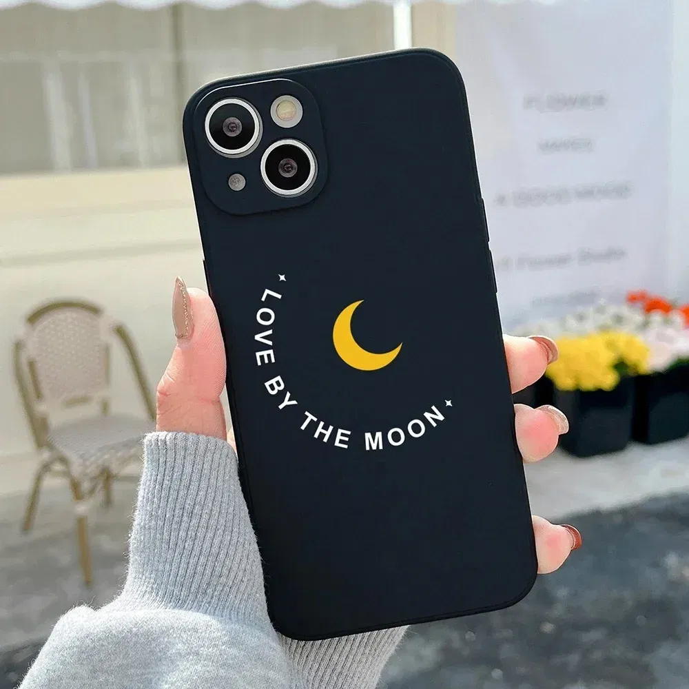 Color: SKY BLUE, Material: ABS - Couple Black and White Love Sun Moon Case For Samsung Galaxy S10 S20 S21 S22 S23 S24 FE Plus Ultra Note 20 Silicone Phone Case
