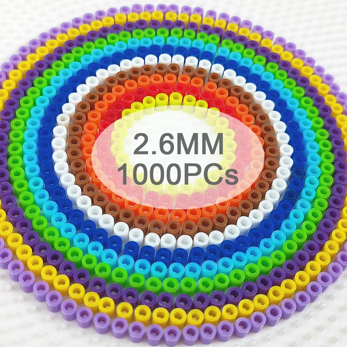 Color: Champagne - 2.6mm Mini Beads 1000PCS Fuse Beads for Kids Gift Hama Beads Diy Puzzles Iron Beads High Quality