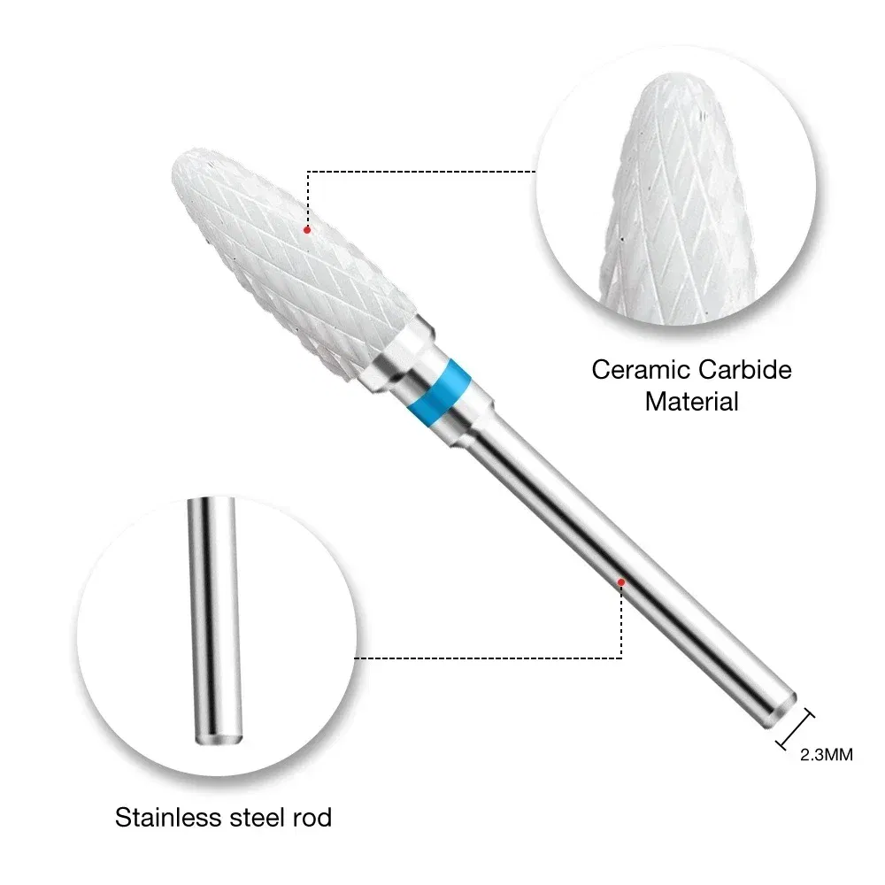 Color: Multicolor - Ceramic Carbide Nail Drill Bit Rotate Burr Milling Nail Cutter Bits Electric Drill Machine For Manicure Pedicure Tools
