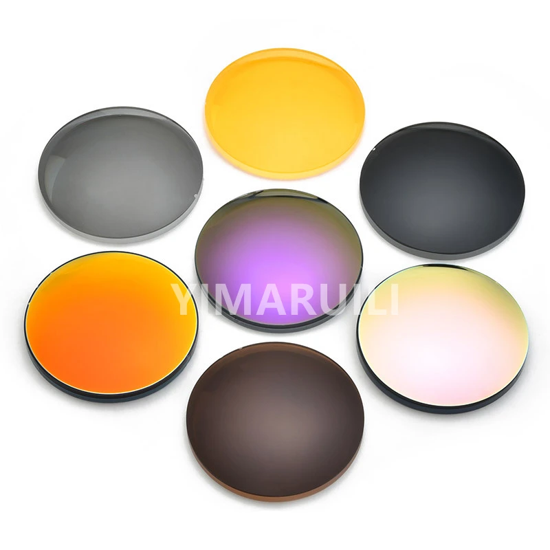 Lenses Color: PURPLE, Lens Index: 1.49 - YIMARUILI 1.49 1.56 1.61 1.67 Polarized Lens Sunglasses Lens UV400 Optical Prescription CR-39 Resin Colorful Mirror Lens 1 Pair