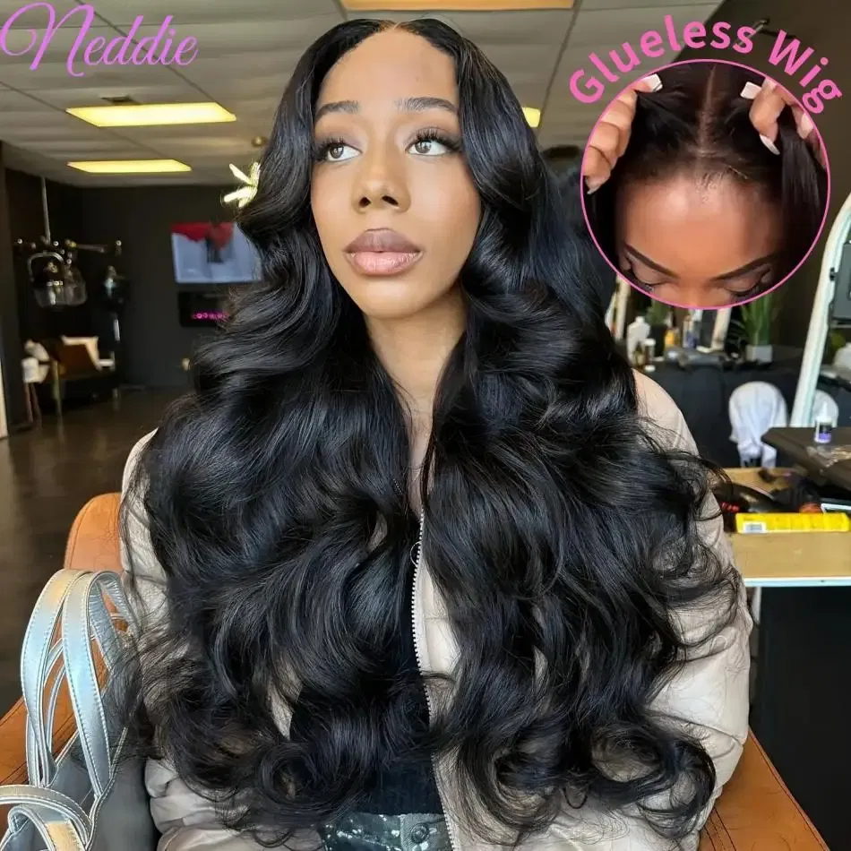 Stretched Length: 26inches, Hair Color: #4, Density: 150%, Ships From: CHINA - Body wave Wigs Glueless Wig Human Hair Ready To Wear 5x5 Lace Frontal Wig 4x4 Brazilian Closure Wig For Women Lace Front Wigs