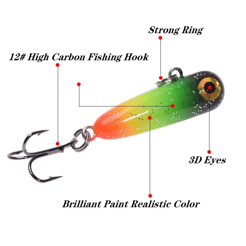 Color: PURPLE - 1 Pc Sinking Pencil Fishing Lure 3cm 2.8g Miniature Jigs Wobblers Plastic Artificial Hard Bait for Bass Trout Fishing Tackle