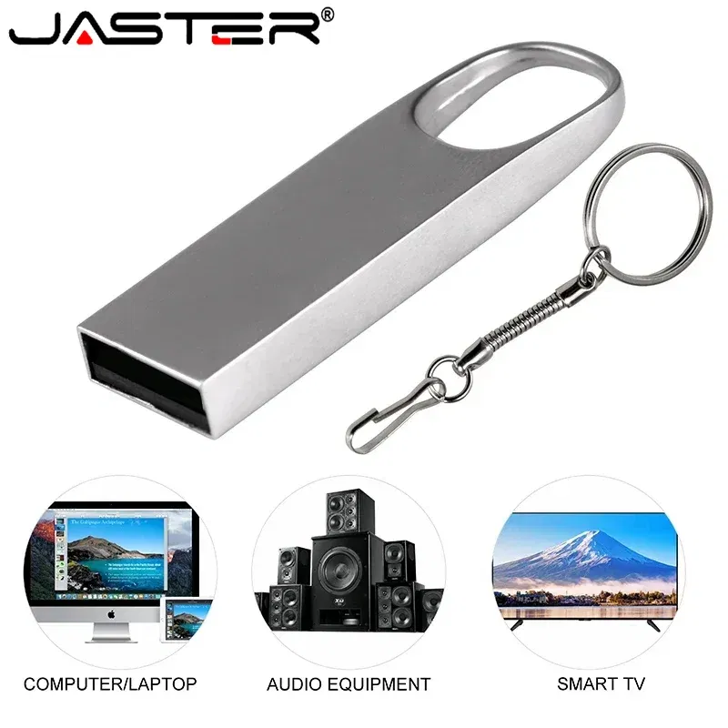 Capacity: 32GB, Color: Silver - JASTER Metal USB Flash Drives 64GB Real Capacity Memory Stick Black Pen Drive 32GB Creative Business Gift Silver Storage U Disk