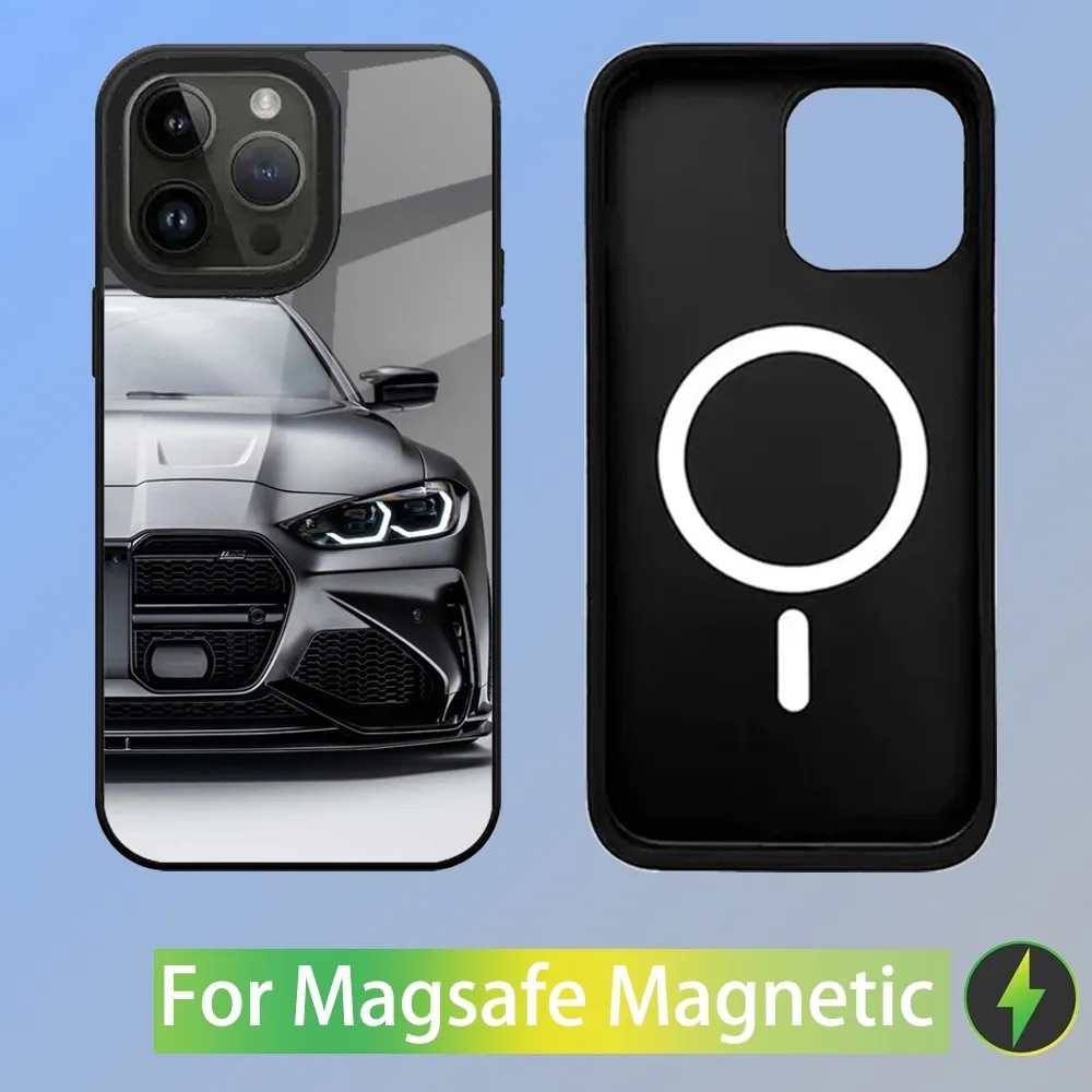 Color: black, Material: tpu - Cool Sport Car B-BMW Phone Case For iPhone 16,15,14,13,12,11,Plus,Pro,Max Mini Magsafe Magnetic Wireless Charging