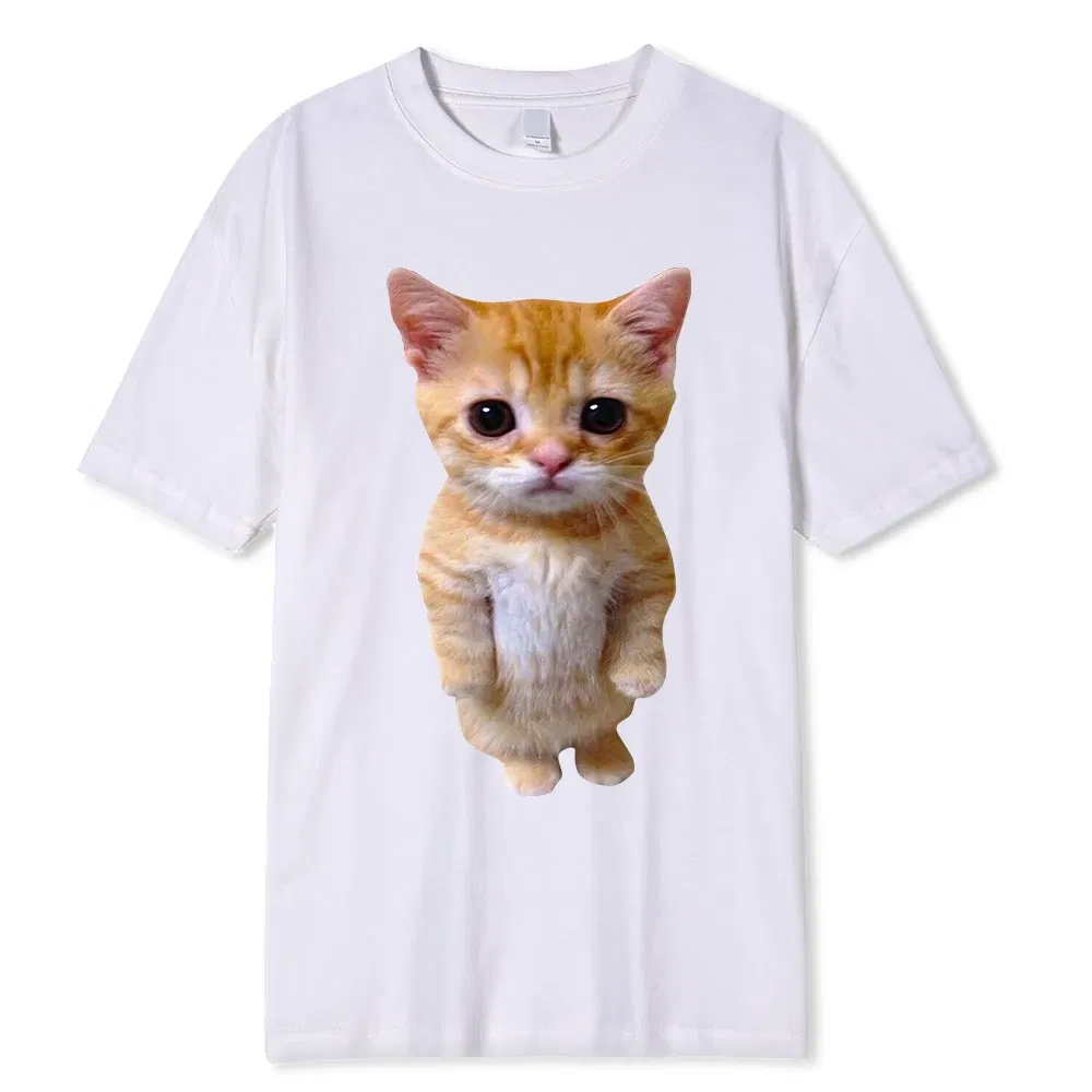 Color: green, Size: XXXL - El Gato Meme Sad Crying Cat Munchkin Kitty Meme Trendy Graphic T-shirt Unisex Fashion Short Sleeve T-shirts Oversized Streetwear
