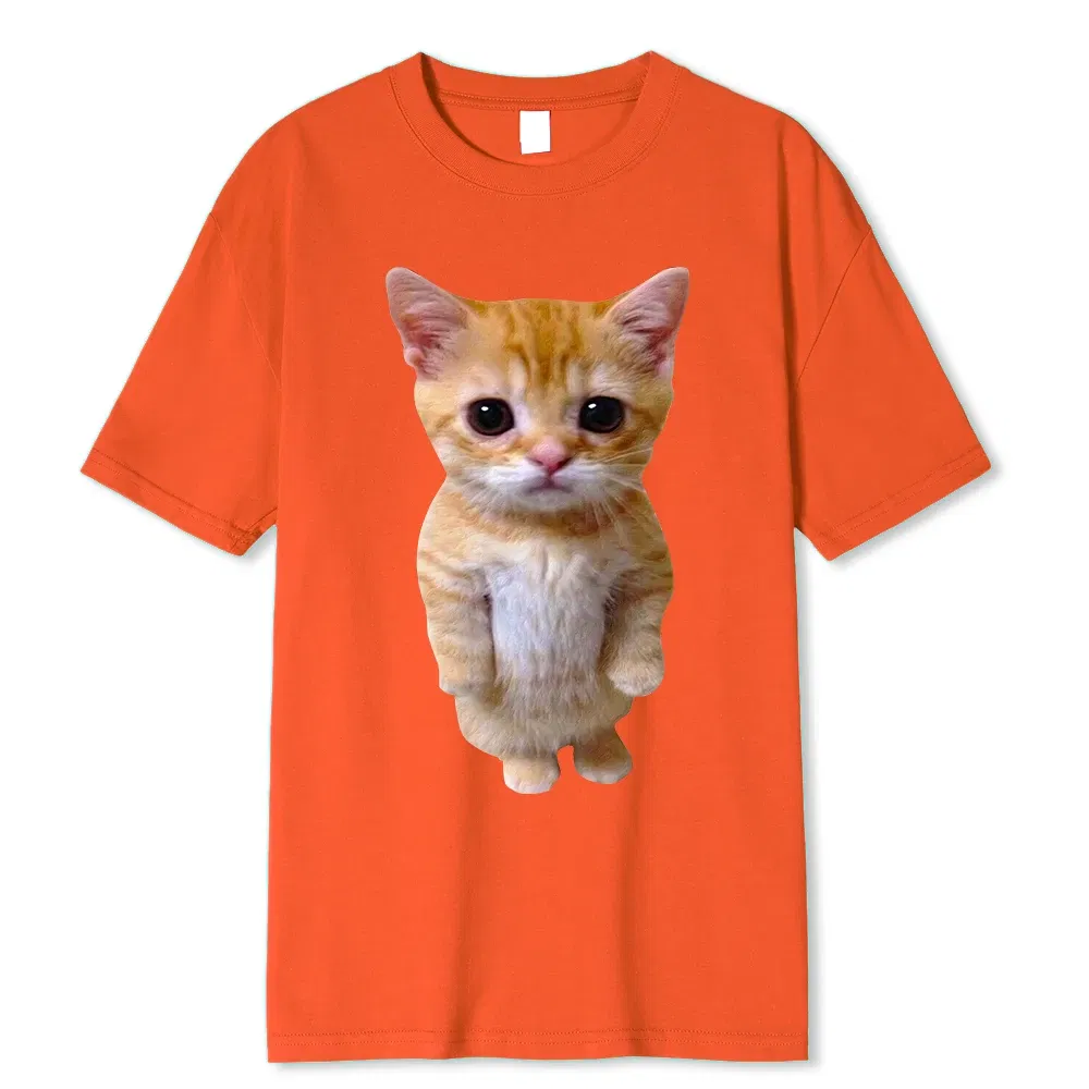 Color: green, Size: XXXL - El Gato Meme Sad Crying Cat Munchkin Kitty Meme Trendy Graphic T-shirt Unisex Fashion Short Sleeve T-shirts Oversized Streetwear