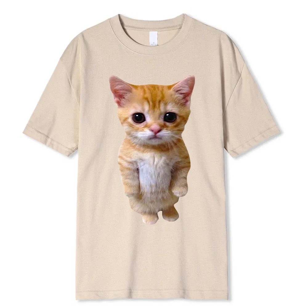 Color: green, Size: XXXL - El Gato Meme Sad Crying Cat Munchkin Kitty Meme Trendy Graphic T-shirt Unisex Fashion Short Sleeve T-shirts Oversized Streetwear