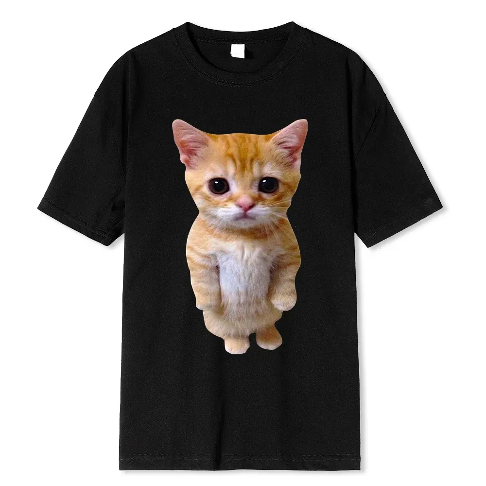 Color: green, Size: XXXL - El Gato Meme Sad Crying Cat Munchkin Kitty Meme Trendy Graphic T-shirt Unisex Fashion Short Sleeve T-shirts Oversized Streetwear
