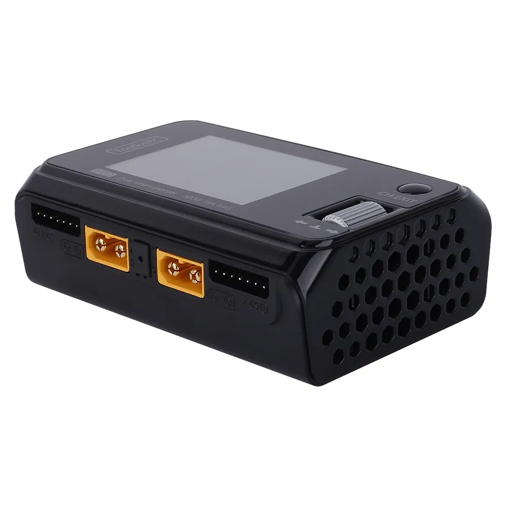 Color: Red - ToolkitRC M6D 500W 15A DC Dual Channel MINI Smart Charger Discharger with Power Supply For 1-6S Lipo Battery FPV Model Vs M8
