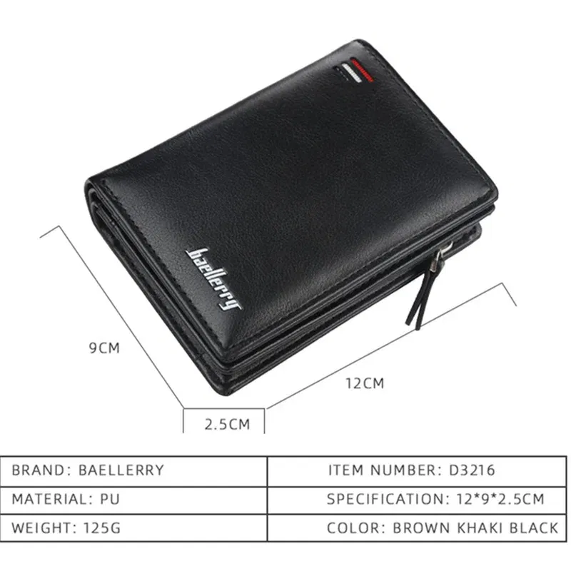Color: black - 2025 New Wallet Short Wallet Hot Sale Retro Multi-card Short Wallet Multifunctional PU Waterproof Wallet Coin Clip Wallet