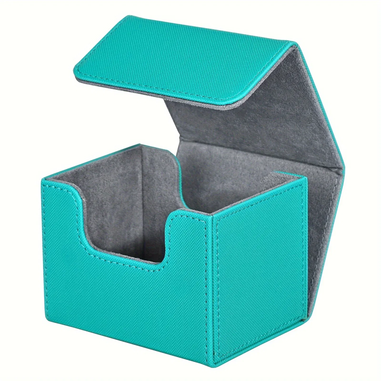 Color: army green - Card Deck Box , Card Storage Box Fits 100 single  Sleeved Cards, PU Leather Strong Magnet Card Deck Case for TCG Cards
