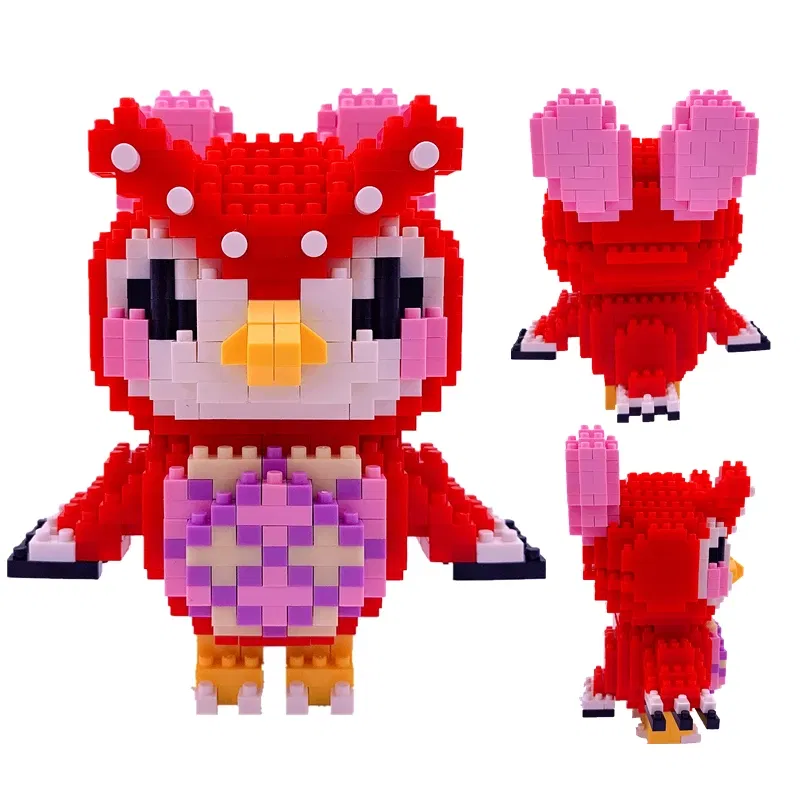 Color: Burgundy - Creative Animal Forest Friends Association Building Blocks Raymond Model Toys Puzzle Decompression Game Children's Puzzle Gift