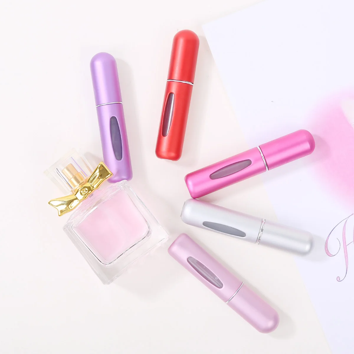 Color: Clear - 5ml Perfume Refill Bottle Portable Mini Refillable Spray Jar Scent Pump Empty Cosmetic Containers Atomizer for Travel Tool Hot