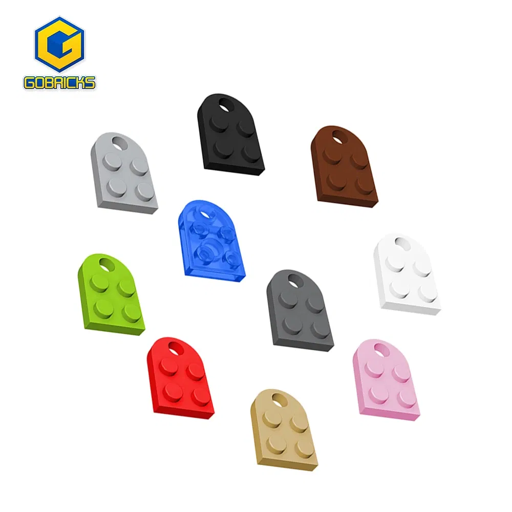 Color: Burgundy - Gobricks 1pcs Moc Bricks Plate Special Parts 3x2 with Hole Compatible with 3176 Assemble Building Block Kids Toys DIY Gift Adult