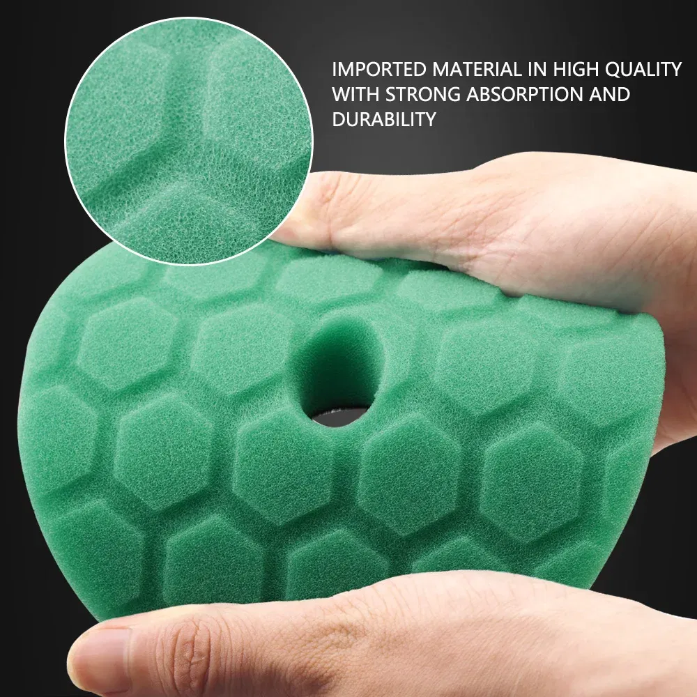 Color: Black, Material: Wave Sponge, Ships From: CN - (Bulk Sales) SPTA 3"(80mm)/5"(125mm)/6"(150mm) Hex-Logic Car Sponge Polishing Buffing Pads For DA/RO/GA Auto Buffer Polisher