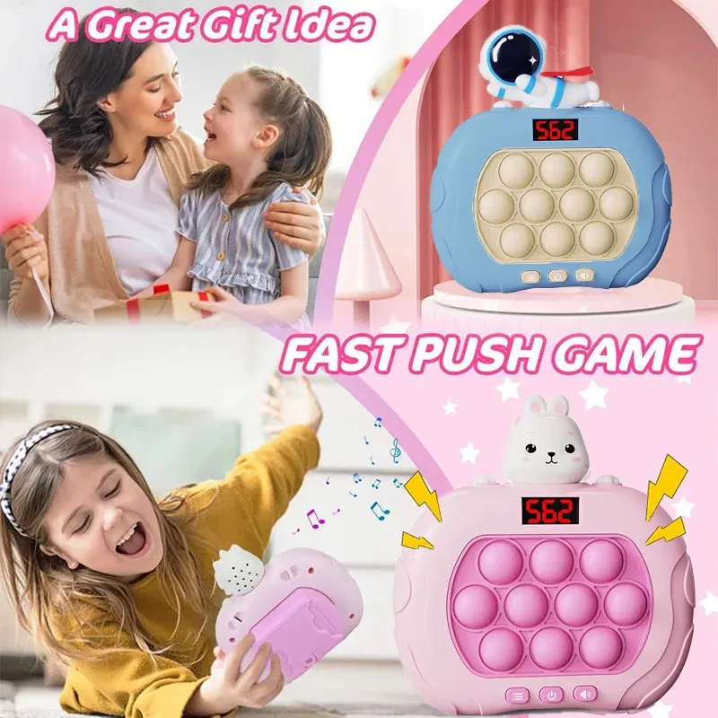 Color: VIOLET/?«?—?…° - 999 Level Electronic Pop Quick Push Bubbles Game Machine Kids Cartoon Fun Squeezing Toys Anti Stress Sensory Bubble Toy Gifts