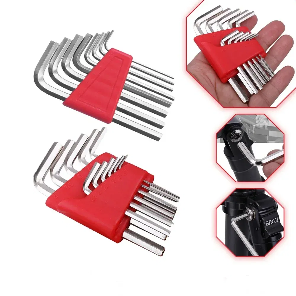 Color: Yellow - 5/8/11 Pcs Metric Allen Wrench Set Inch Wrench L Wrench Keys Size Allen Key Short Arm Vehicle Repair Tool Set Home Hand Tools