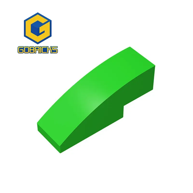 Color: Trans-black - Gobricks 10PCS Assembles 50950 3x1 curved oblique brick Building Blocks Bricks Bulk Model City Classic Toy Boys Girls Kids Gift