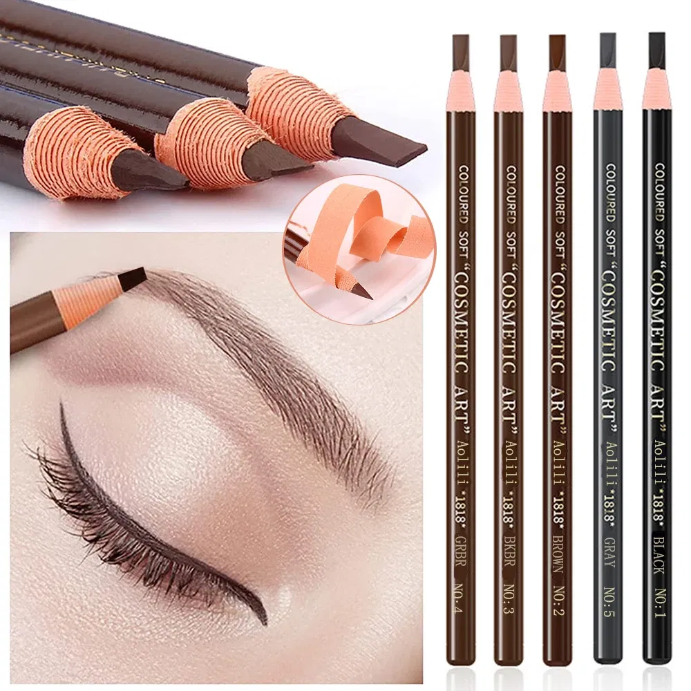 Color: light green, Ships From: CHINA - Eyebrow Pencil With Sharpener 4Pcs Brow Trimmer Blade Microblading Supplies Set Eyebrows Sharpening Tip Thin Art Makeup Tools