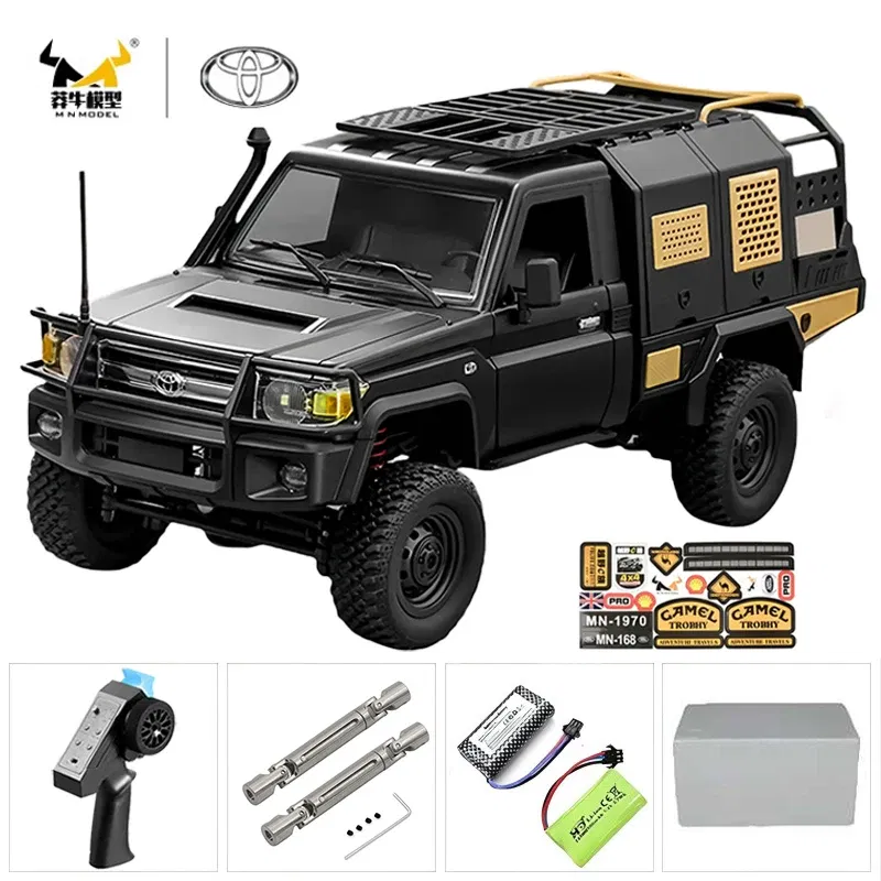 Color: Orange - MN MN82 1:12 Retro Rc Car With LED Lights Full-scale Simulation LC79 Professional 4WD Remote Control Pickup RC Truck Model Toys
