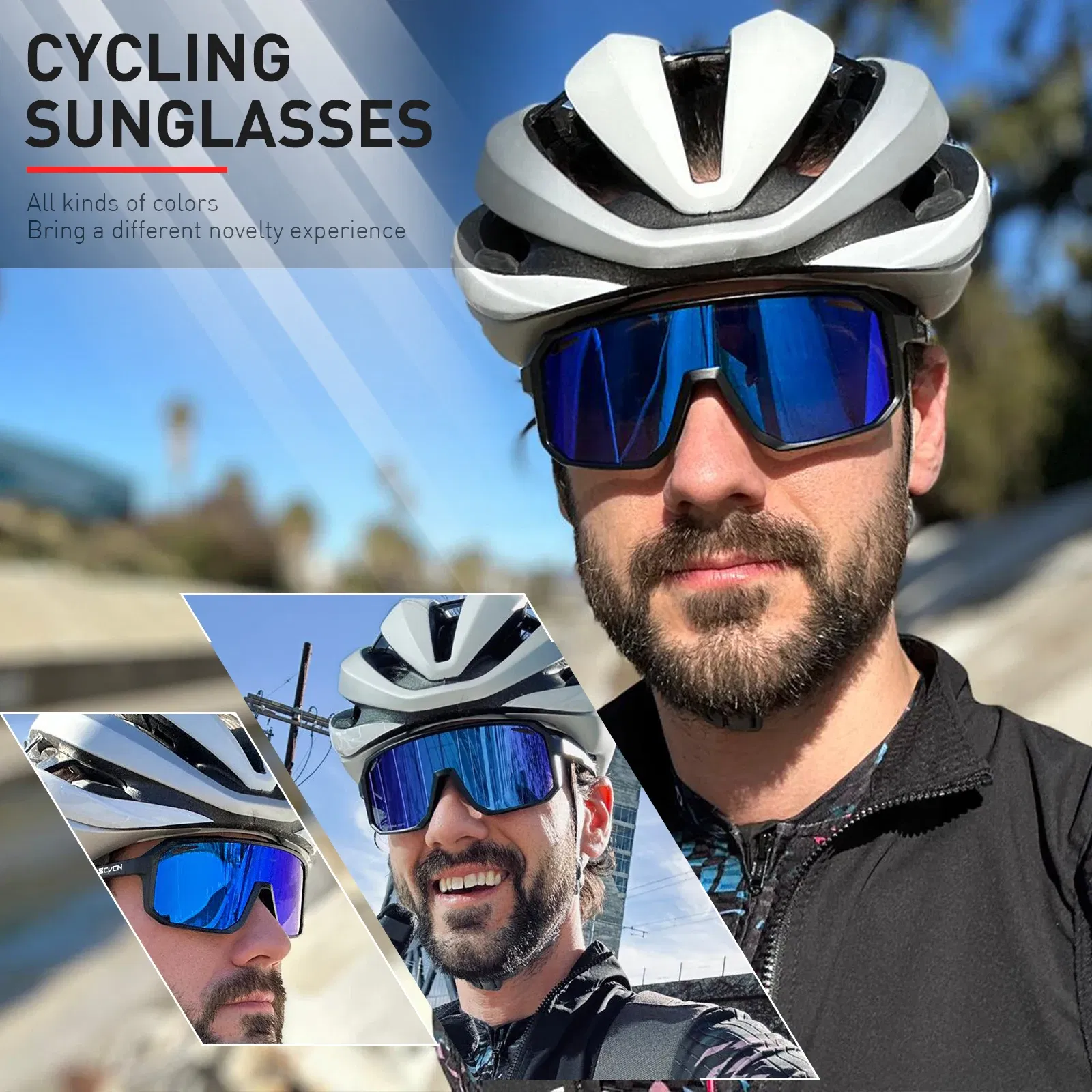 Color: Silver, Lenses Color: WHITE - SCVCN Sports Men UV400 Sunglasses Cycling Glasses Photochromic Cycl Camp Bike Eyewear MTB Outdoor Goggles Bicycle Women Hunting